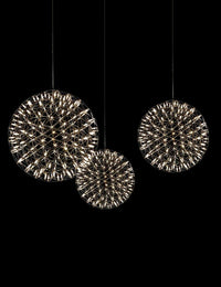 Suspension Boules Multiples Luxe Postmoderne, Sphères Métal Poli