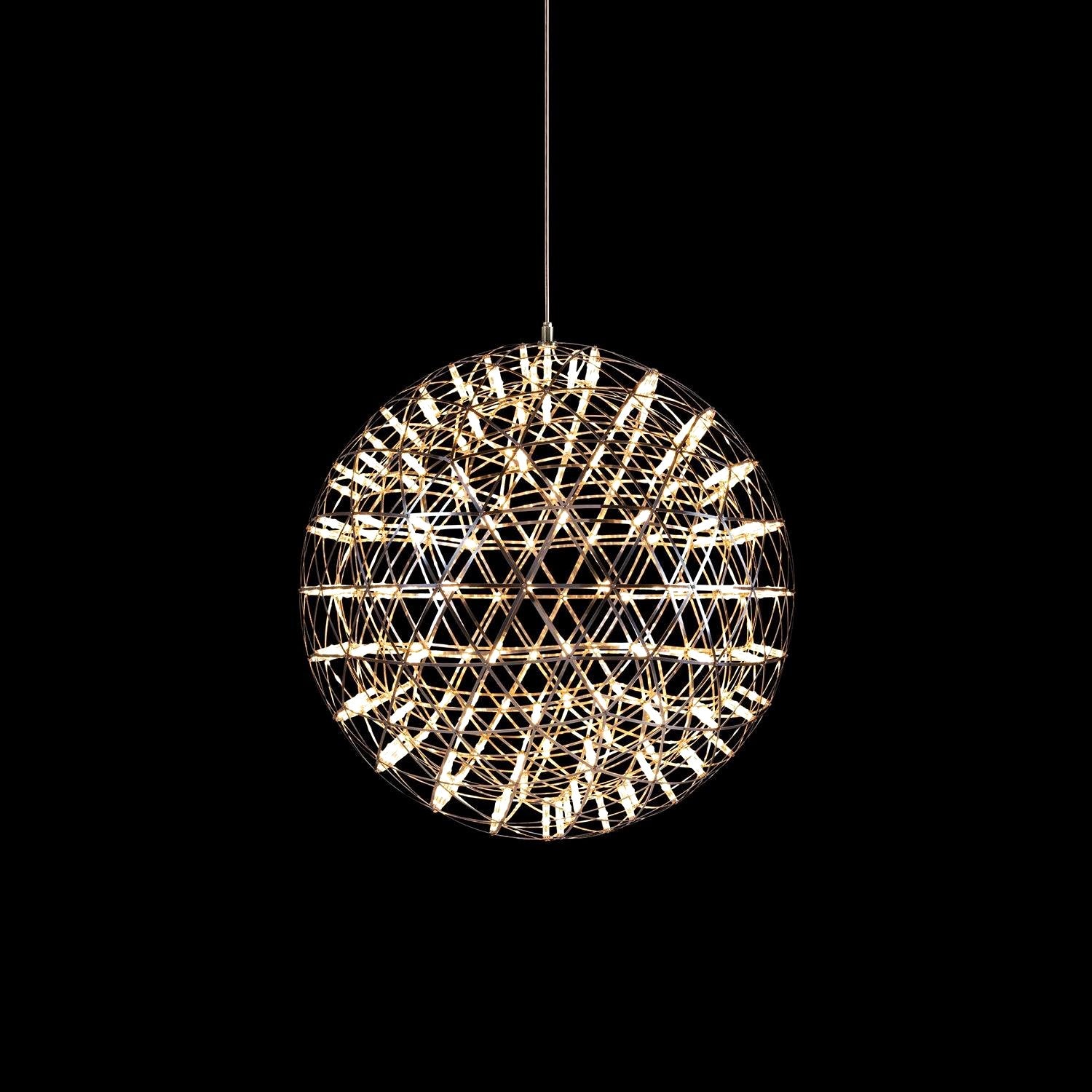 Suspension Boules Multiples Luxe Postmoderne, Sphères Métal Poli