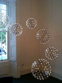 Suspension Boules Multiples Luxe Postmoderne, Sphères Métal Poli