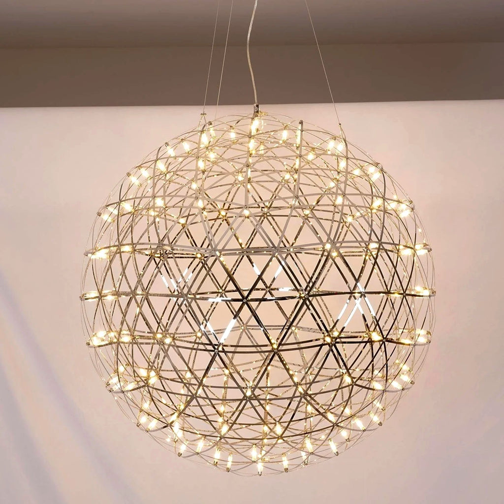 Suspension Boules Multiples Luxe Postmoderne, Sphères Métal Poli