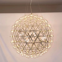 Suspension Boules Multiples Luxe Postmoderne, Sphères Métal Poli