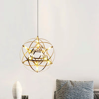 Suspension Boules Multiples Luxe Postmoderne, Sphères Métal Poli