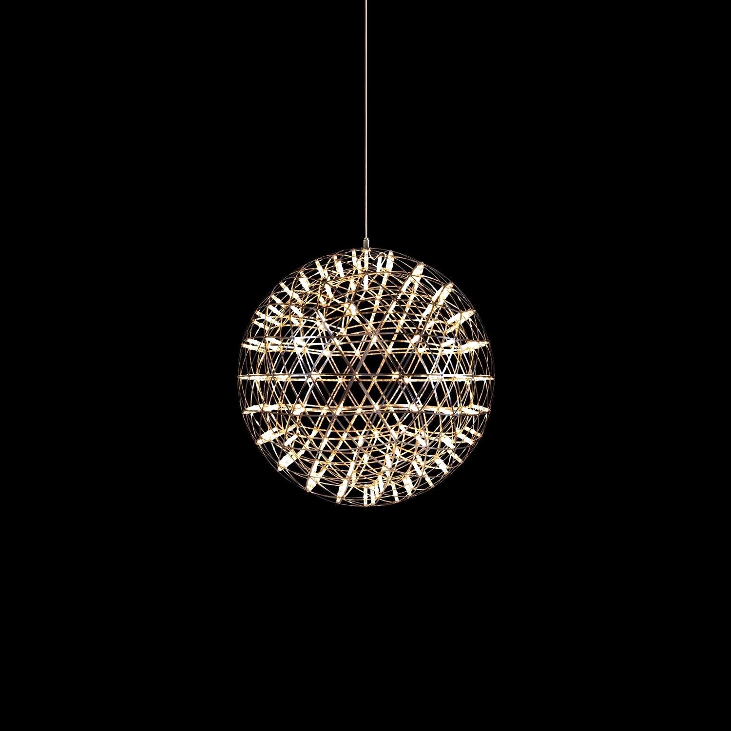 Suspension Boules Multiples Luxe Postmoderne, Sphères Métal Poli