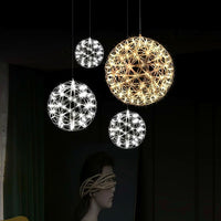 Suspension Boules Multiples Luxe Postmoderne, Sphères Métal Poli