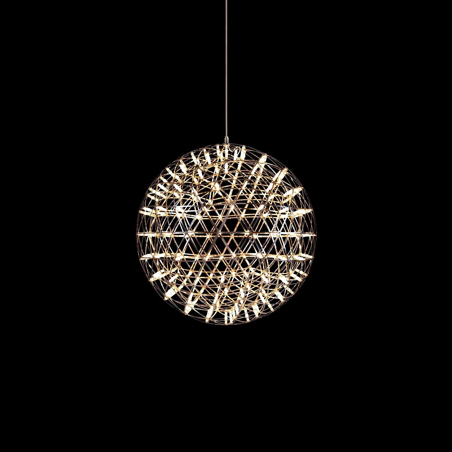 Suspension Boules Multiples Luxe Postmoderne, Sphères Métal Poli