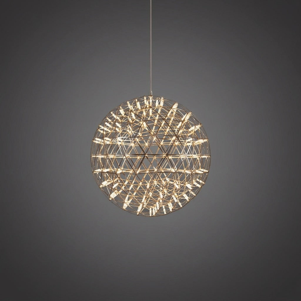 Suspension Boules Multiples Luxe Postmoderne, Sphères Métal Poli