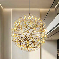 Suspension Boules Multiples Luxe Postmoderne, Sphères Métal Poli