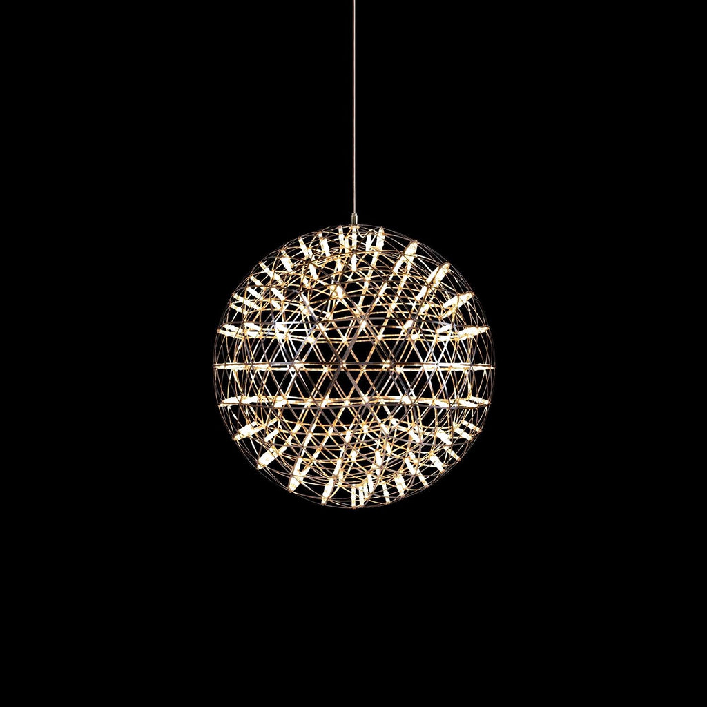 Suspension Boules Multiples Luxe Postmoderne, Sphères Métal Poli