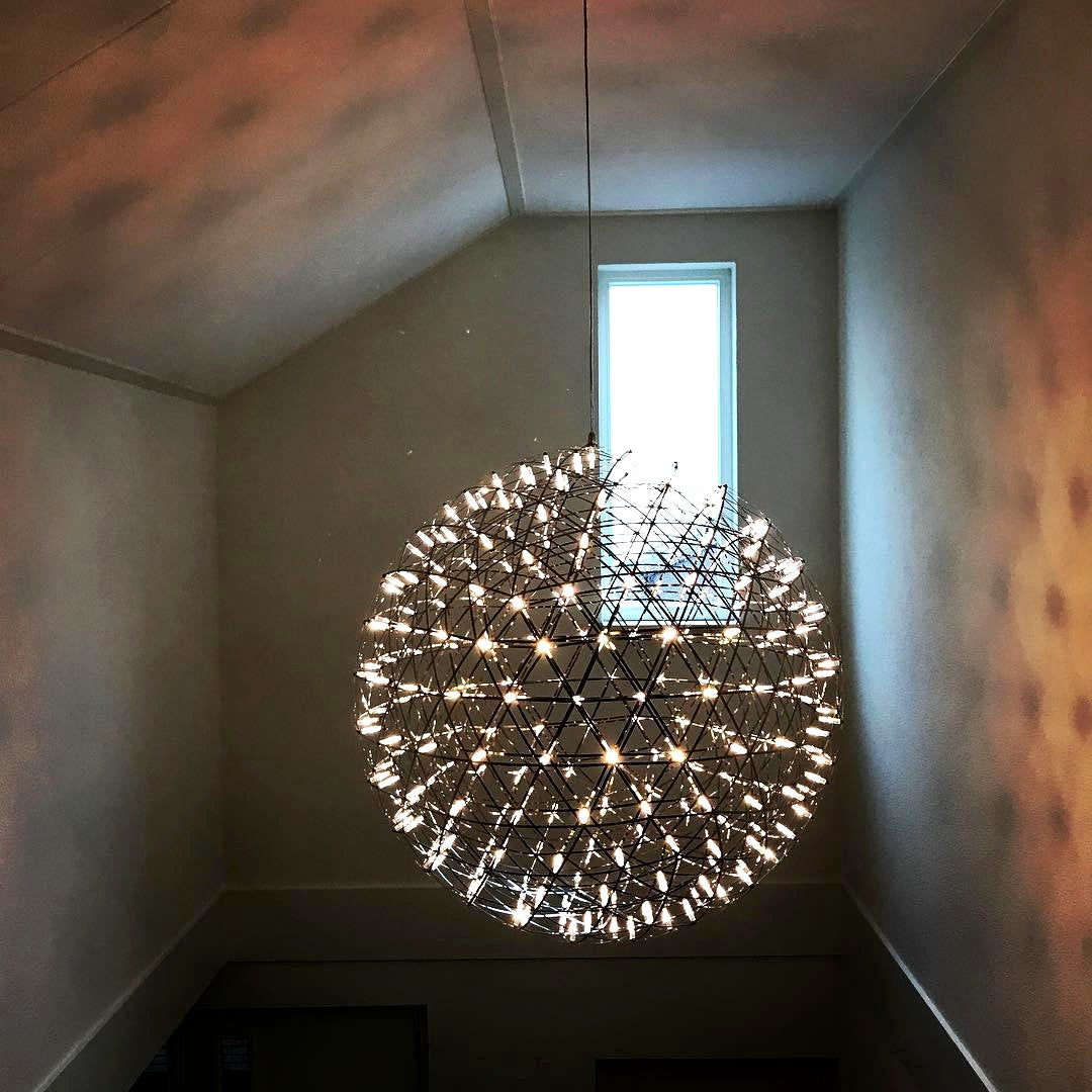 Suspension Boules Multiples Luxe Postmoderne, Sphères Métal Poli