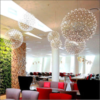 Suspension Boules Multiples Luxe Postmoderne, Sphères Métal Poli