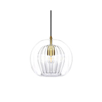 Suspension Bulle Globe Verre Nordique, Monture Dorée Aérienne, Chambre