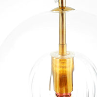 Suspension Bulle Globe Verre Nordique, Monture Dorée Aérienne, Chambre