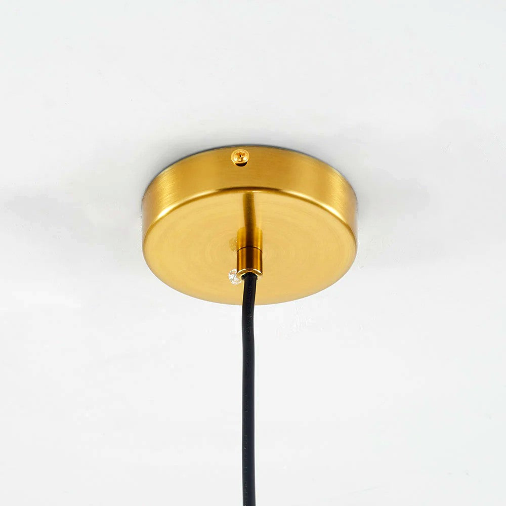 Suspension Bulle Globe Verre Nordique, Monture Dorée Aérienne, Chambre