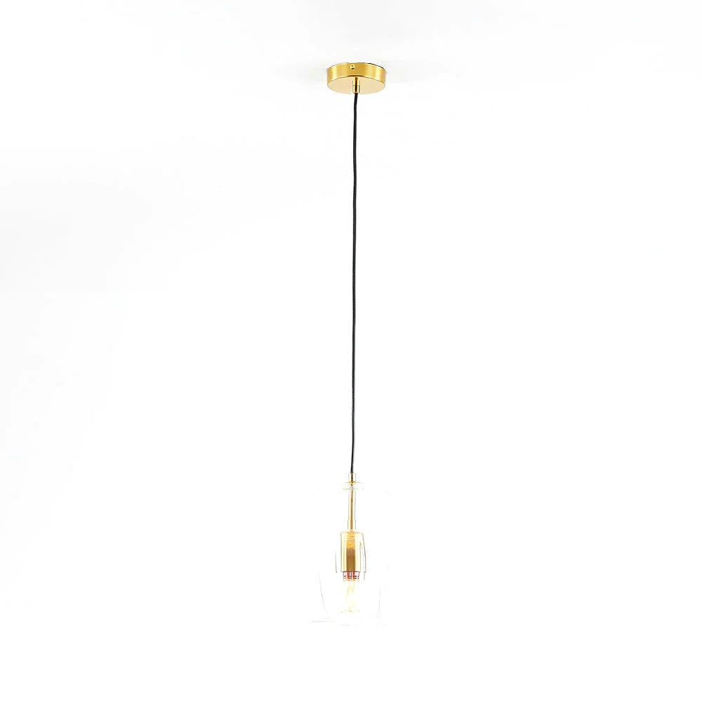 Suspension Bulle Globe Verre Nordique, Monture Dorée Aérienne, Chambre