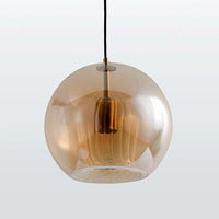 Suspension Bulle Globe Verre Nordique, Monture Dorée Aérienne, Chambre