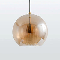 Suspension Bulle Globe Verre Nordique, Monture Dorée Aérienne, Chambre