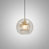 Suspension Bulle Globe Verre Nordique, Monture Dorée Aérienne, Chambre