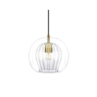 Suspension Bulle Globe Verre Nordique, Monture Dorée Aérienne, Chambre