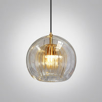 Suspension Bulle Globe Verre Nordique, Monture Dorée Aérienne, Chambre