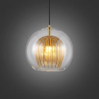 Suspension Bulle Globe Verre Nordique, Monture Dorée Aérienne, Chambre