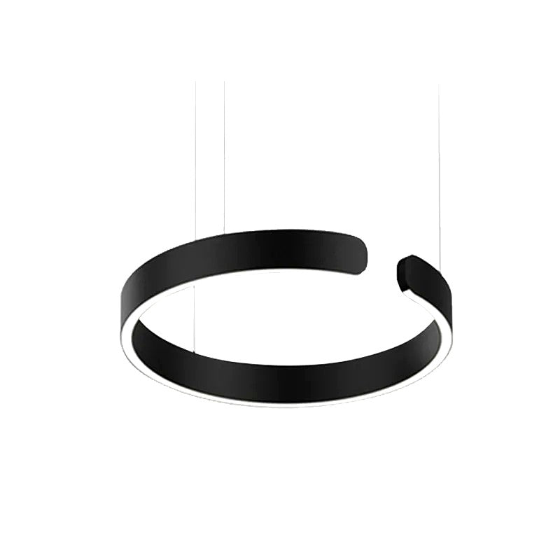 Suspension Cercles LED Anneaux Métal, Design Contemporain