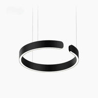Suspension Cercles LED Anneaux Métal, Design Contemporain