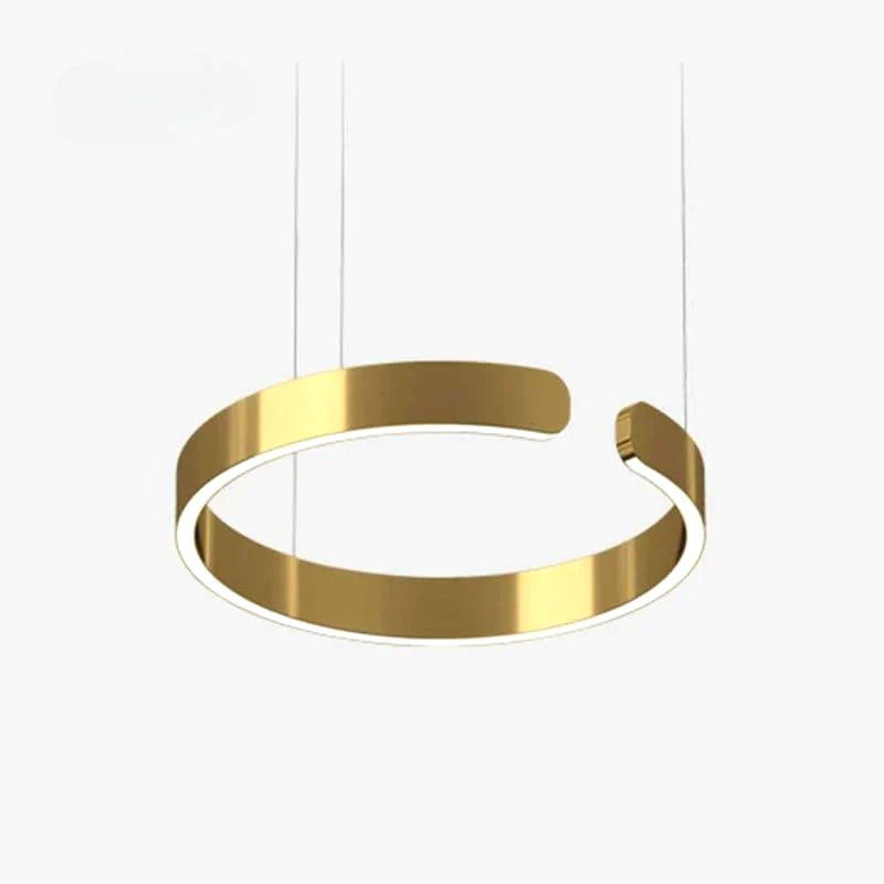 Suspension Cercles LED Anneaux Métal, Design Contemporain