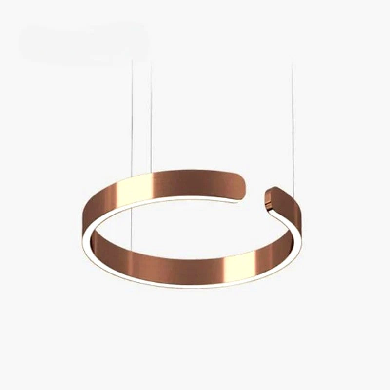 Suspension Cercles LED Anneaux Métal, Design Contemporain