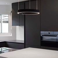 Suspension Cercles LED Anneaux Métal, Design Contemporain