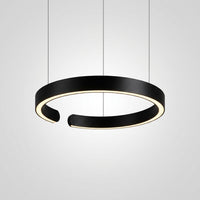 Suspension Cercles LED Anneaux Métal, Design Contemporain