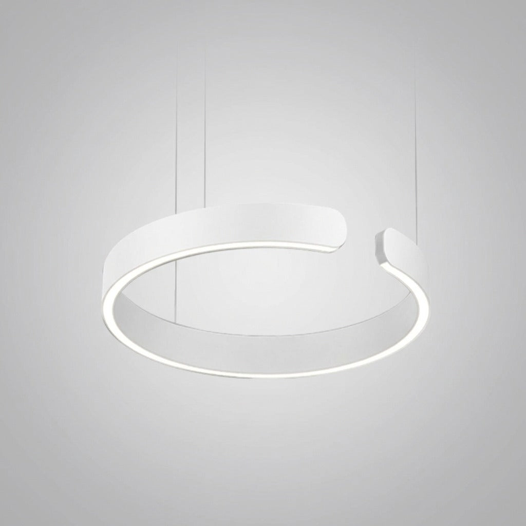 Suspension Cercles LED Anneaux Métal, Design Contemporain