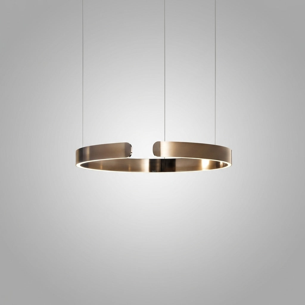 Suspension Cercles LED Anneaux Métal, Design Contemporain