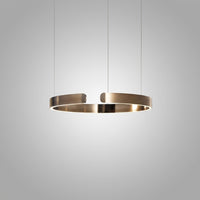 Suspension Cercles LED Anneaux Métal, Design Contemporain