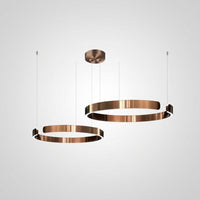 Suspension Cercles LED Anneaux Métal, Design Contemporain