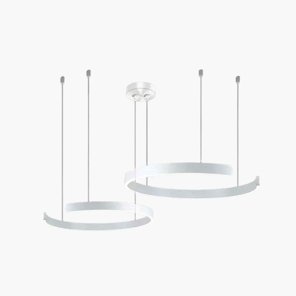 Suspension Cercles LED Anneaux Métal, Design Contemporain