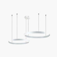 Suspension Cercles LED Anneaux Métal, Design Contemporain