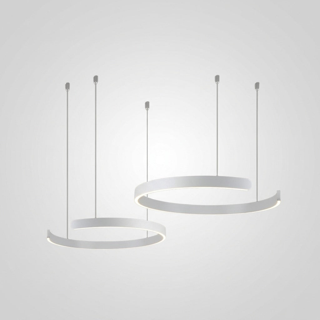 Suspension Cercles LED Anneaux Métal, Design Contemporain
