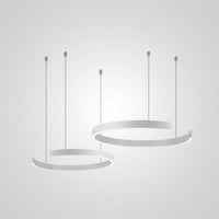 Suspension Cercles LED Anneaux Métal, Design Contemporain