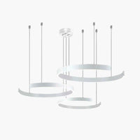Suspension Cercles LED Anneaux Métal, Design Contemporain