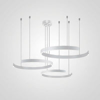 Suspension Cercles LED Anneaux Métal, Design Contemporain