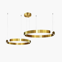 Suspension Cercles LED Anneaux Métal, Design Contemporain