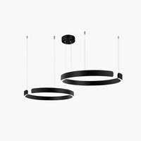 Suspension Cercles LED Anneaux Métal, Design Contemporain