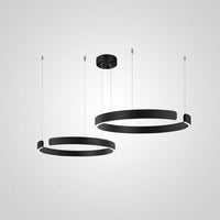 Suspension Cercles LED Anneaux Métal, Design Contemporain