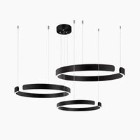 Suspension Cercles LED Anneaux Métal, Design Contemporain