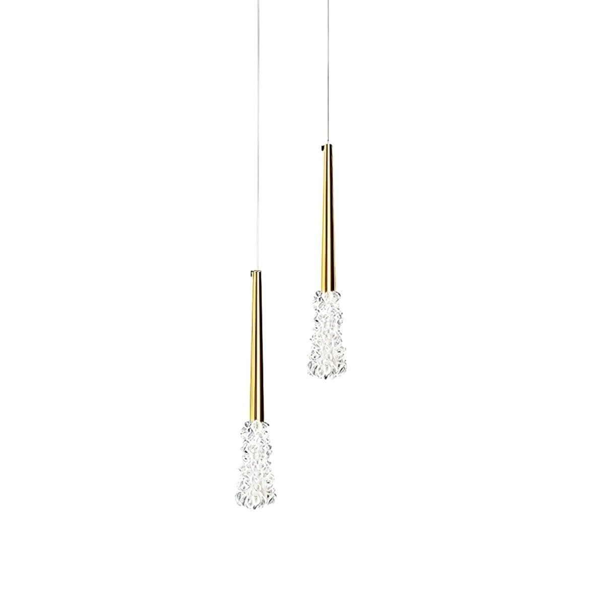 Suspension Cristal Moderne Monture Dorée, Reflets Précieux Élégants