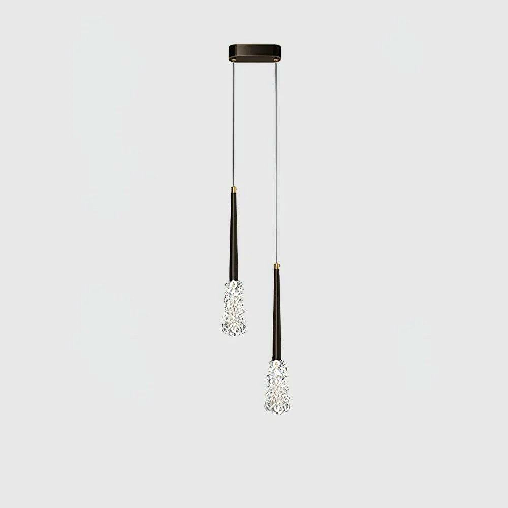 Suspension Cristal Moderne Monture Dorée, Reflets Précieux Élégants