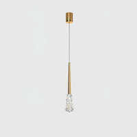Suspension Cristal Moderne Monture Dorée, Reflets Précieux Élégants