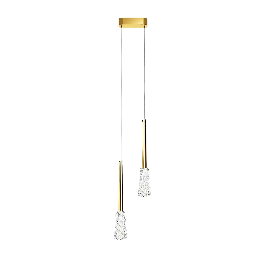 Suspension Cristal Moderne Monture Dorée, Reflets Précieux Élégants