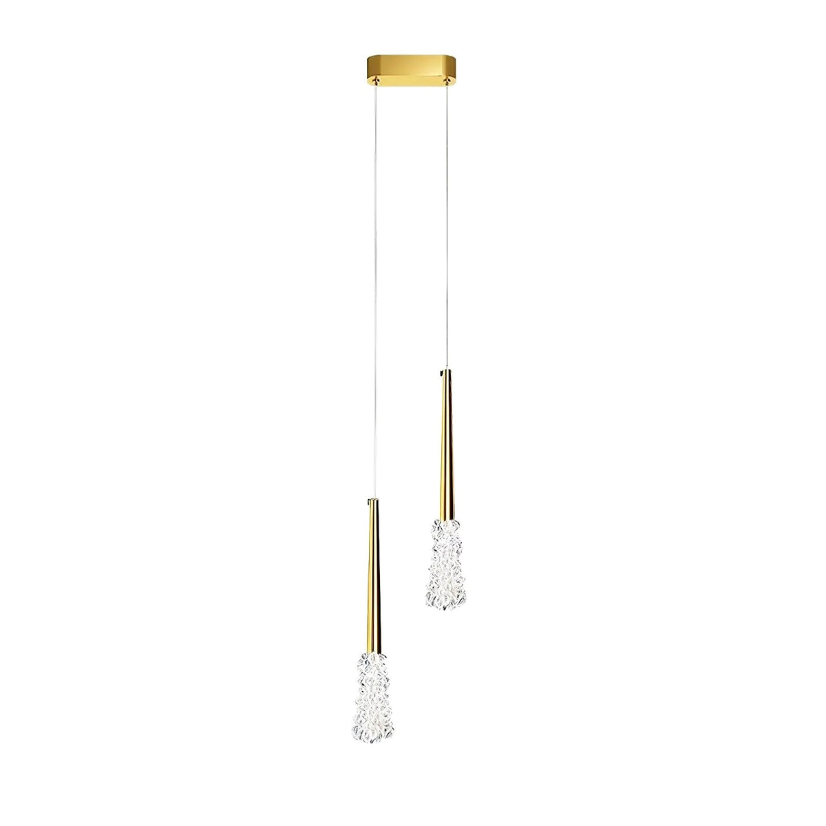 Suspension Cristal Moderne Monture Dorée, Reflets Précieux Élégants