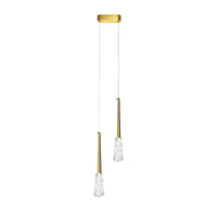 Suspension Cristal Moderne Monture Dorée, Reflets Précieux Élégants
